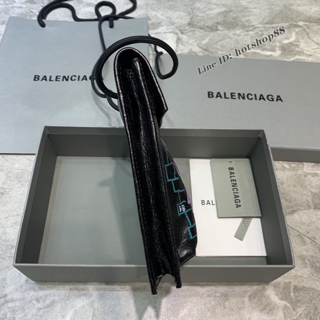 Balenciaga專櫃爆款小挎包 巴黎世家褶皺皮手機包 fyj1481